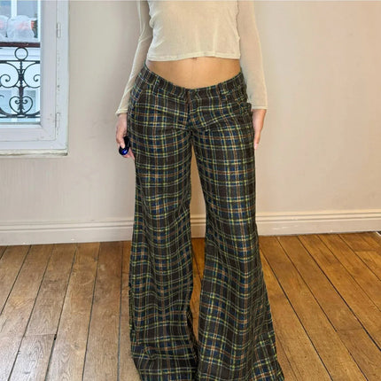 Pantalones Casuales de Tejido Tartán Escoces f.seo - tugranalmacen.com