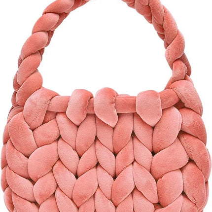 Bolsa de cartero tejida a mano con hilo hilado y núcleo de terciopelo de cristal. - tugranalmacen.com