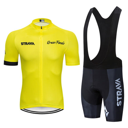 Conjunto de ciclismo de verano STRAVA Pro Team con badana de gel