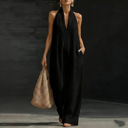 Vestido de verano escote en V para mujer sin mangas