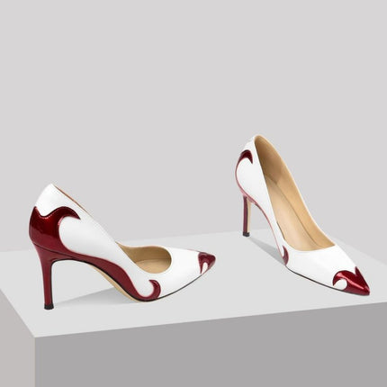 Zapatos de tacón alto en satén con diseño de libélula para mujer