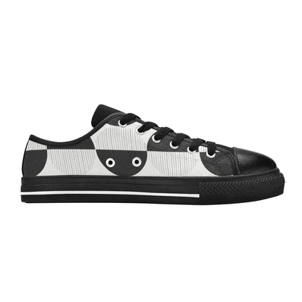 Zapatillas de lona Aquila para mujer Modelo 018, diseño blanco y negro, estilo casual, puntera de goma