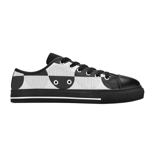 Zapatillas de lona Aquila para mujer Modelo 018, diseño blanco y negro, estilo casual, puntera de goma