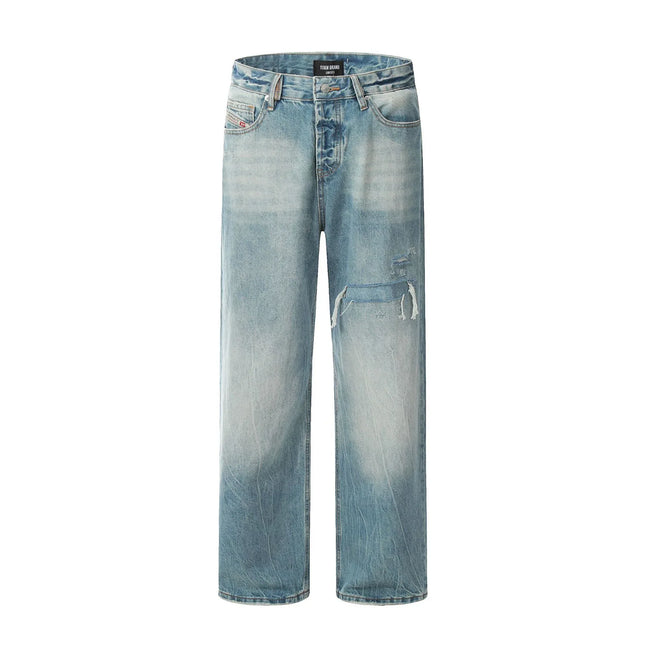 Vaqueros Anchos Degradados Unisex - Jeans Wide Leg Efecto Desgastado