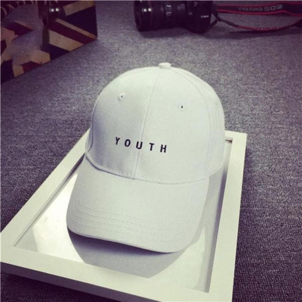Gorra ajustable de algodón unisex con estampado de letras