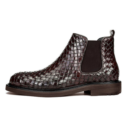Botas cortas de hombre con diseño tejido moderno y elegante