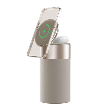 Cargador inalámbrico multiple 3 en 1 con altavoz Bluetooth y luz nocturna ajustable