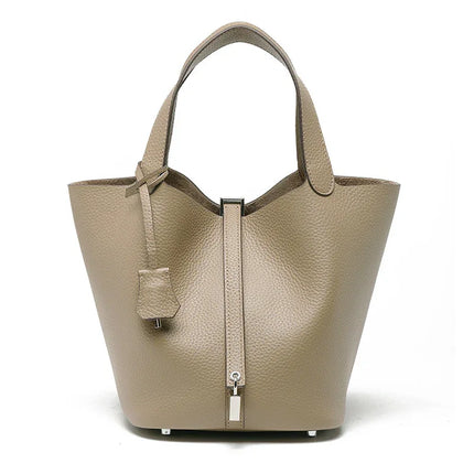 Head layer cowhide bucket bag women's leather high-end handbag - tugranalmacen.com