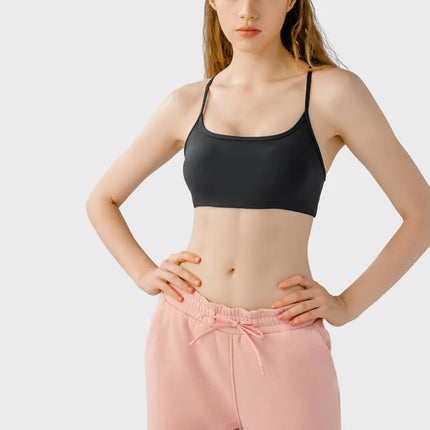 Camisola deportiva con espalda cruzada y escote redondo