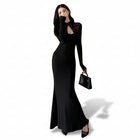 Vestido de cola de pez negro