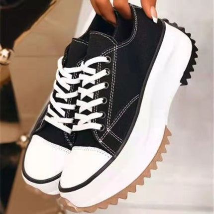 Zapatillas unisex de lona con suela gruesa para uso diario