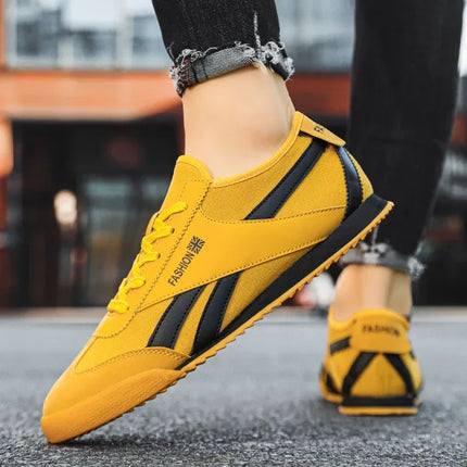 Original Yellow Canvas Shoes For Men Trend ow-cut Breathable Casual Running Sneakers Man Fashion Lightweight Men's Sports Shoes - tugranalmacen.com