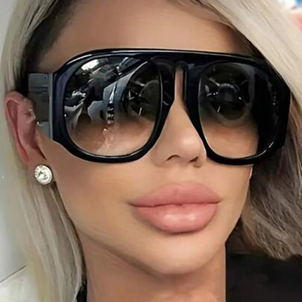 Gafas Espejo plano estilo piloto retro, montura grande con protección contra la luz azul. - tugranalmacen.com