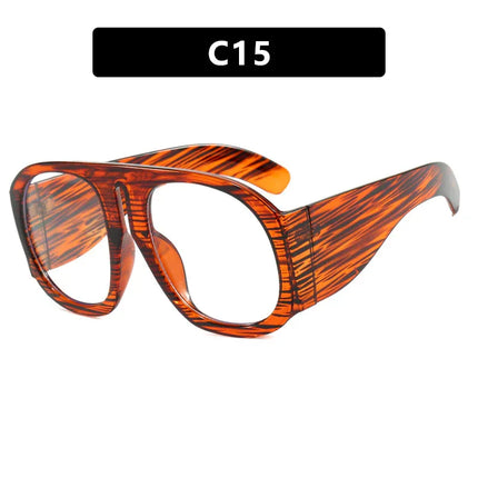 Gafas Espejo plano estilo piloto retro, montura grande con protección contra la luz azul. - tugranalmacen.com
