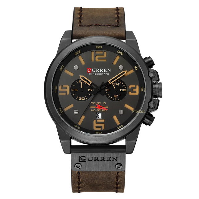 Men's Watch Sports Six Pin Quartz Watch Calendar Men's Watch Waterproof Belt Watch - tugranalmacen.com