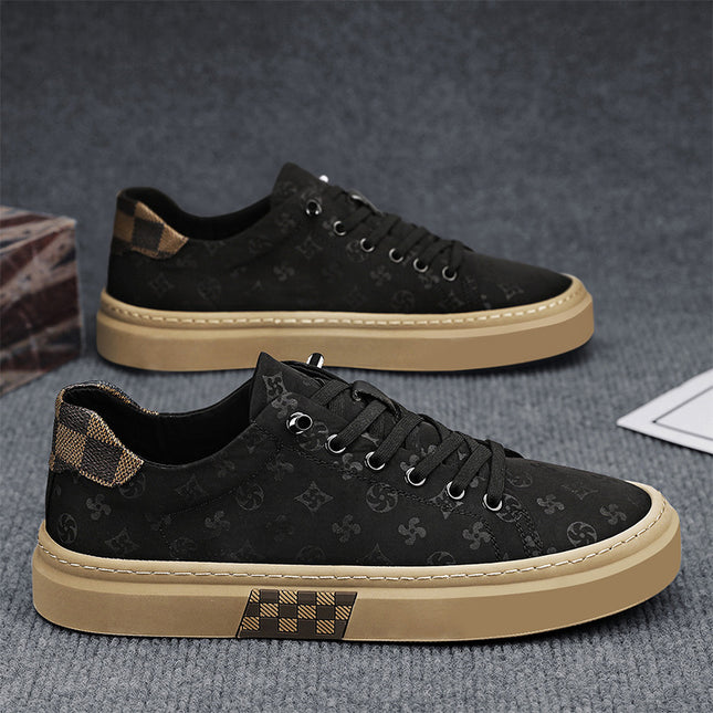 Zapatos de lona negros para hombre con suela cómoda y transpirable