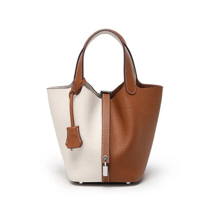 Head layer cowhide bucket bag women's leather high-end handbag - tugranalmacen.com