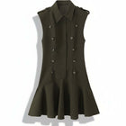 Vestido de estilo militar verde oliva