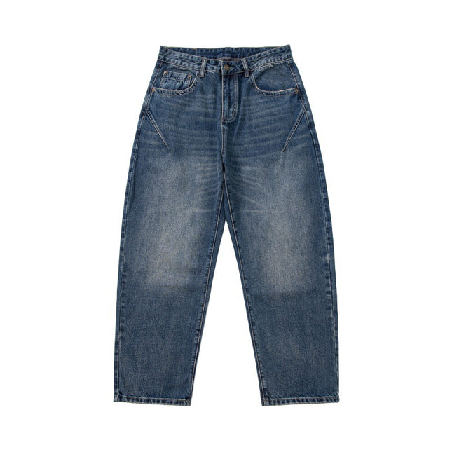 Pantalones vaqueros hombre azules casuales con tiro medio