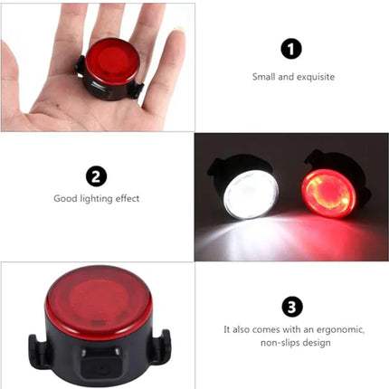 Red & White LED Bike Light Set: Rechargeable (USB Charging, Built-in Battery) – Includes Cycling Flashlights - tugranalmacen.com