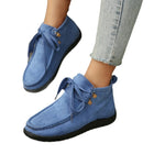Botas casual de mujer de ante vegano color marrón