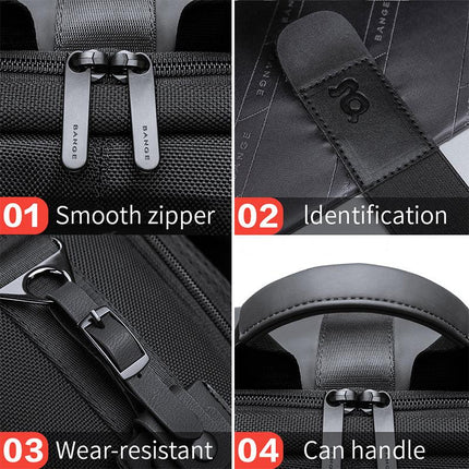 New BANGE Backpack Men's Casual Business Backpack Travel Large Capacity Backpack Student Schoolbag Backpack - tugranalmacen.com