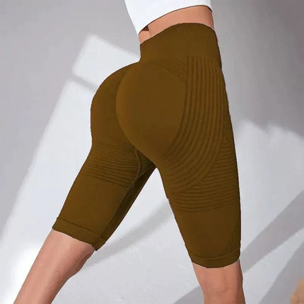 Seamless Butt-Lifting Fitness Pants with Tummy Control and High Waist Peach Bottom Yoga Shorts - tugranalmacen.com