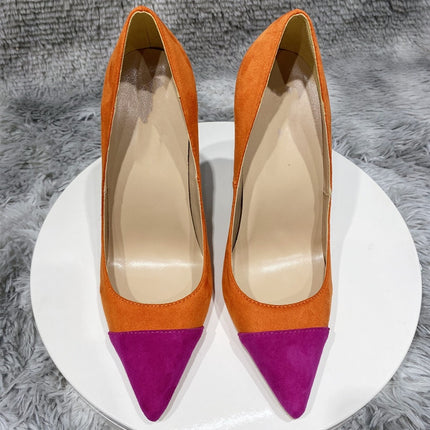 Zapatos de tacón de aguja Tikicup con elegante diseño patchwork