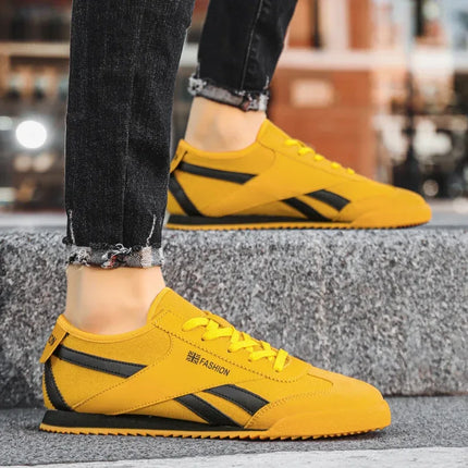 Original Yellow Canvas Shoes For Men Trend ow-cut Breathable Casual Running Sneakers Man Fashion Lightweight Men's Sports Shoes - tugranalmacen.com