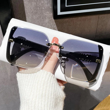 gafas de sol de moda con montura media, de alta calidad, tendencia, gafas de sol sencillas para mujer con brillo fino. - tugranalmacen.com