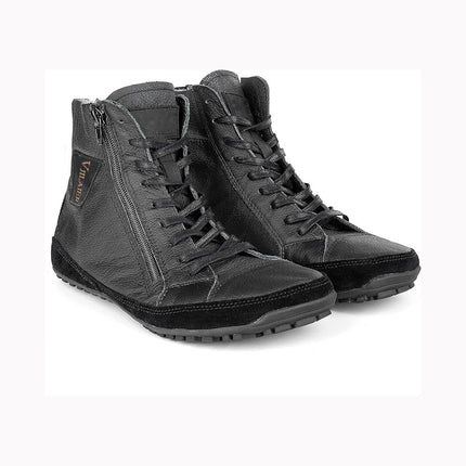 Botas de invierno unisex con forro de terciopelo y cremallera lateral