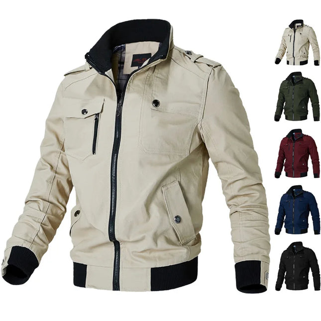 Chaqueta bomber casual para hombre en color rojo