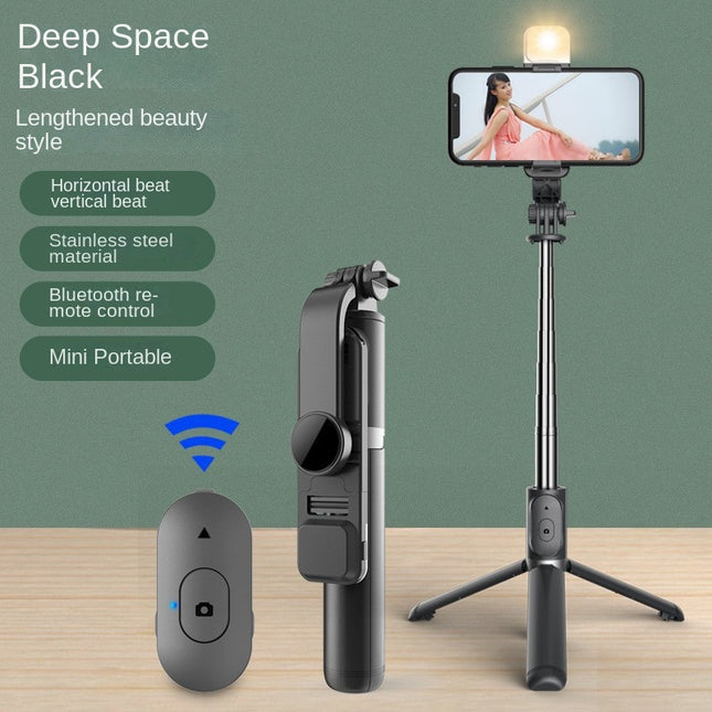 Palo selfie Bluetooth con luz tricolor y trípode extensible