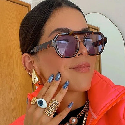 Nuevas gafas de sol poligonales de doble haz personalizadas - tugranalmacen.com