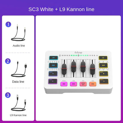 Equipo de transmisión en vivo de juegos Fifine SC3, conjunto completo, tarjeta de sonido externa USB, micrófono, karaoke de escritorio - tugranalmacen.com