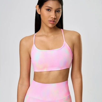 Camisola deportiva con espalda cruzada y escote redondo