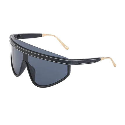 Personalized Large Frame One-Piece Lens Sunscreen Sunglasses For Women High Sense Windproof Ins Sunglasses - tugranalmacen.com