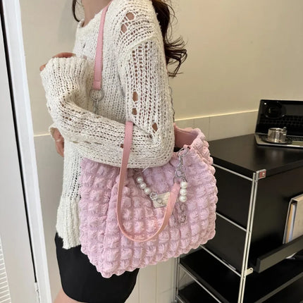 Bubble Textured Tote Bag - tugranalmacen.com