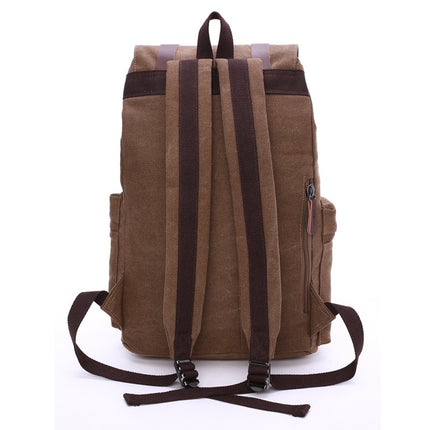 Mochila de lona lavada con gran capacidad para viajes