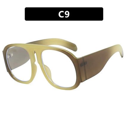 Gafas Espejo plano estilo piloto retro, montura grande con protección contra la luz azul. - tugranalmacen.com