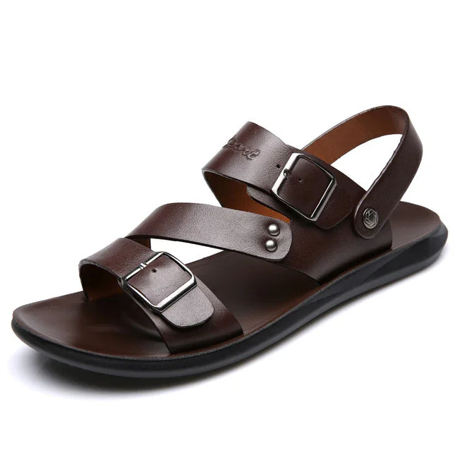 Sandalias de Cuero Negro con Hebillas de Estilo Gladiador f.seo - tugranalmacen.com