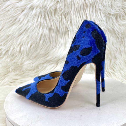 Zapatos de tacón alto azul Tikicup para eventos formales
