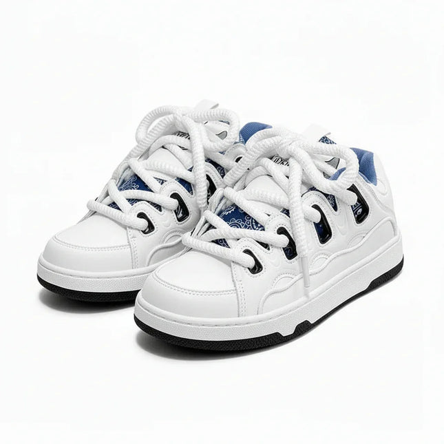 zapatillas deportivas de suela gruesa, color blanco
