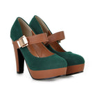 Zapatos plataforma mujer con tacón alto y cierre de velcro