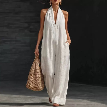 Vestido de verano blanco escote en V