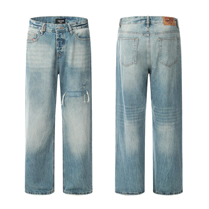Vaqueros Anchos Degradados Unisex - Jeans Wide Leg Efecto Desgastado