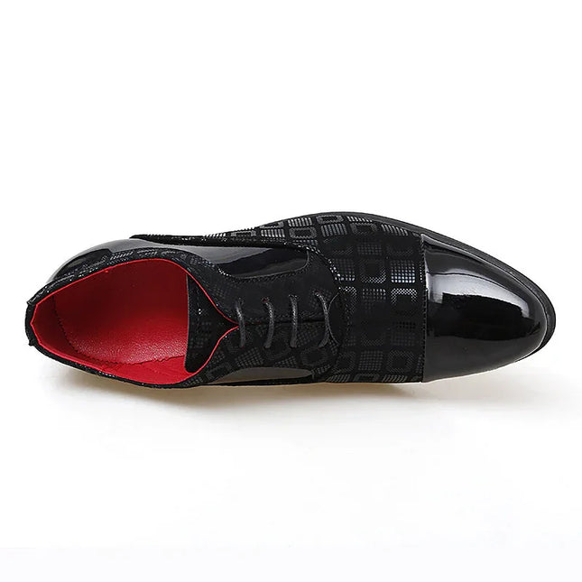 Zapatos unisex de tacón alto Elegancia retro Glam negros charol y tela estilo clásico