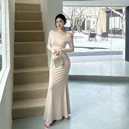 Vestido de cola de pez con hombros al descubierto - tugranalmacen.com