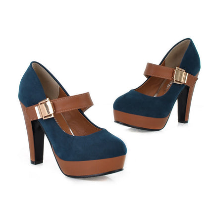 Zapatos plataforma mujer con tacón alto y cierre de velcro