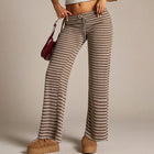 Pantalones anchos a rayas para mujer, perfectos para el otoño